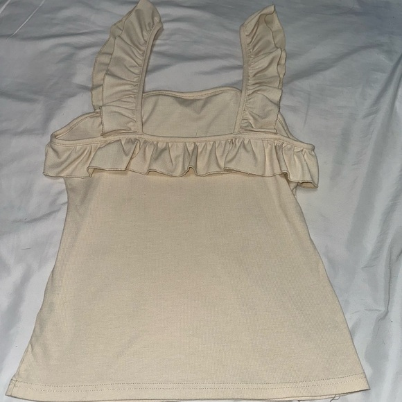 Women's Cream Ruffle Top - Picture 6 of 6